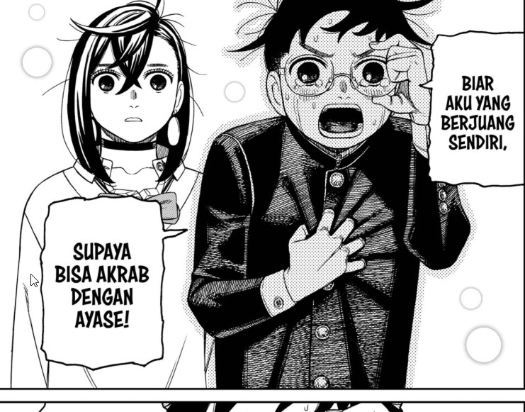 Momo dan Okarun berbicara empat mata di Dandadan Chapter 213